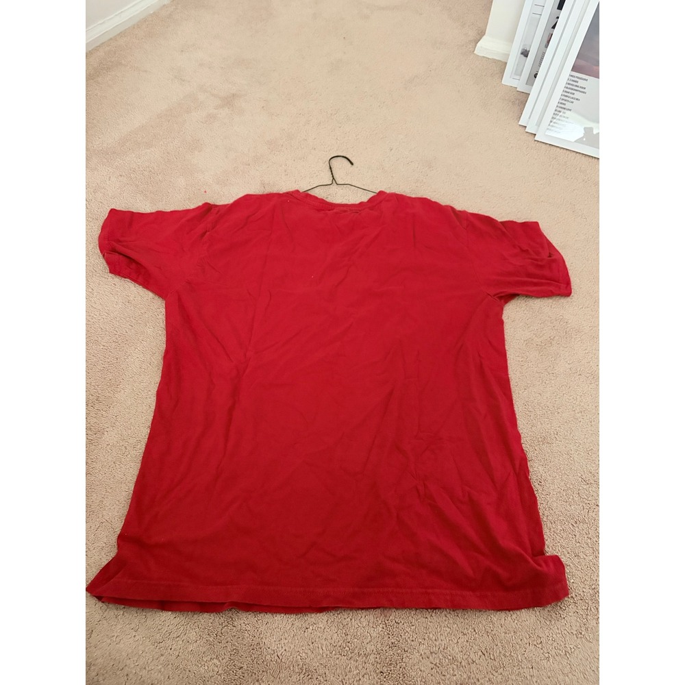 Sumey Mens Red Graphic T-Shirt Glasses Print Short Sleeve Crewneck XL 2014 - Picture 2 of 3
